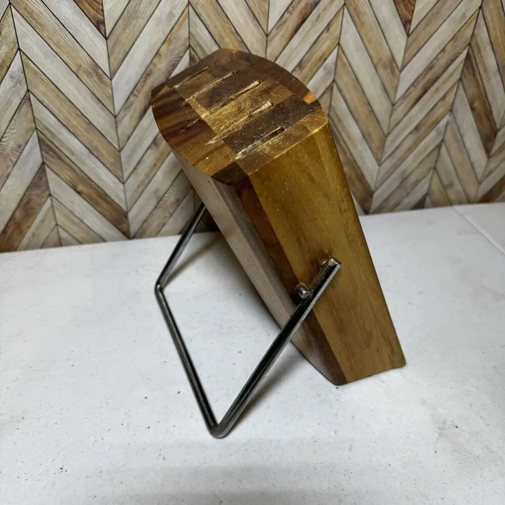 AICOCK Wooden Knife Block with metal kick stand [Item 0018]